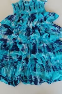 Swim cover up in tie dye blue